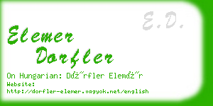 elemer dorfler business card